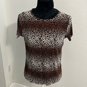 Nicola Animal Print Crinkle Knit Blouse